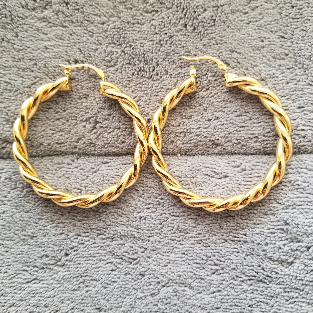 14kt Gold Filled Twisted Hoop Earrings